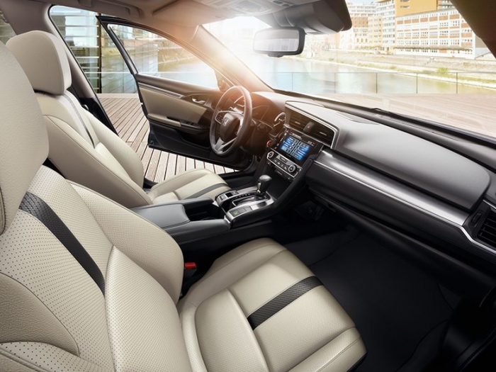 New 2018 Honda Civic Sedan LEATHER-TRIMMED INTERIOR